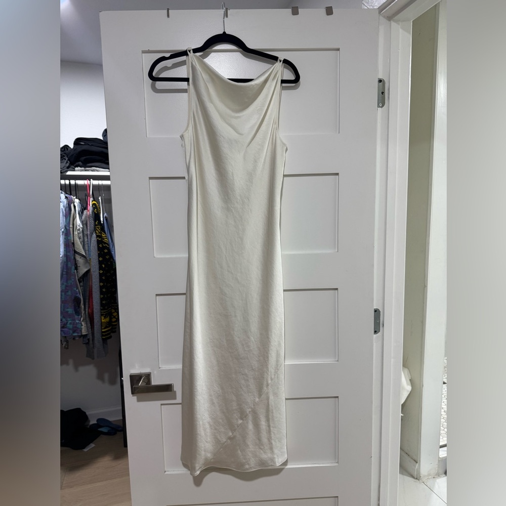 Aritzia “Goddess” Satin Dress with Cowl Neck